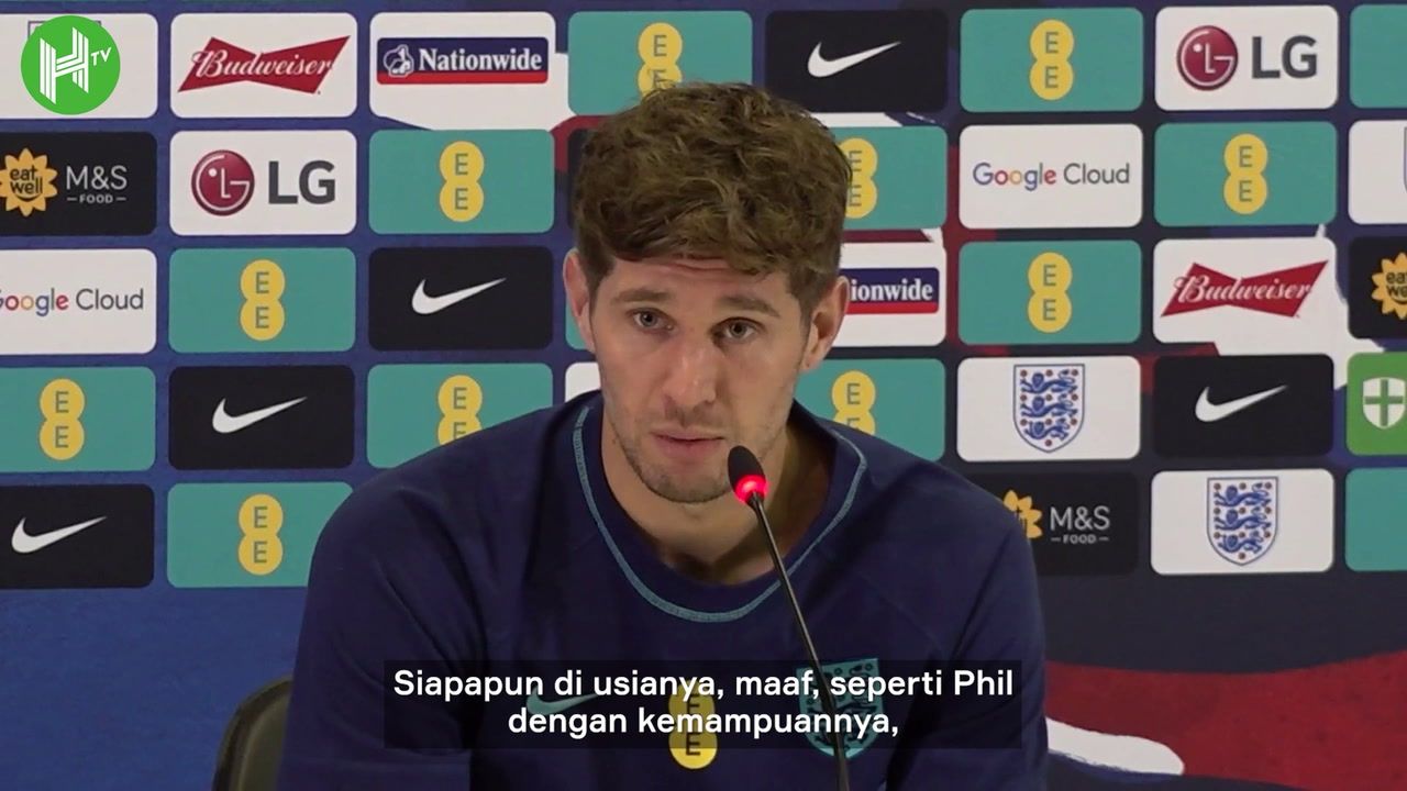 John Stones dalam konferensi pers jelang laga Inggris vs Senegal di Piala Dunia 2022.