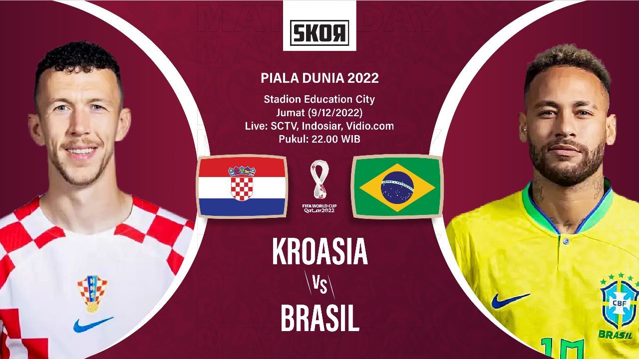 Cover Kroasia vs Brasil, laga yang menampilkan Ivan Perisic vs Neymar.