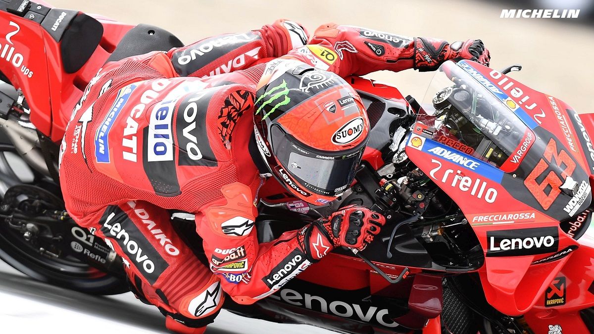 Francesco Bagnaia (Ducati Lenovo) saat tampil di Sirkuit Assen dalam salah satu sesi MotoGP Belanda 2022 yang digelar pada 24-26 Juni 2022.