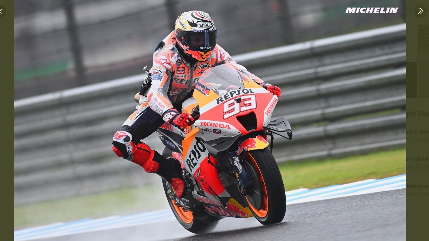 Marc Marquez saat tampil dalam sesi kualifikasi MotoGP Jepang 2022 yang digelar di Sirkuit Motegi pada Sabtu (24/9/2022).
