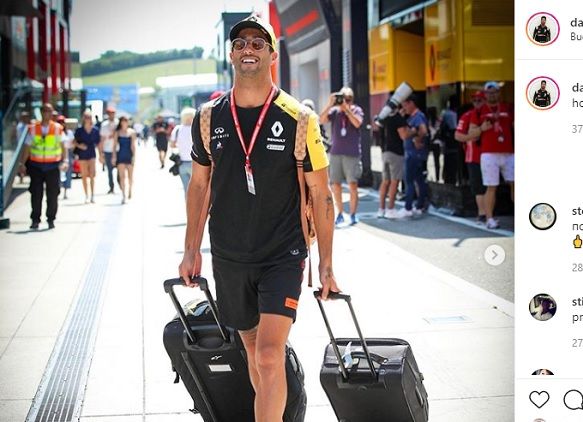 Unggahan foto Daniel Ricciardo dalam akun Instagramnya pada 1 Agustus 2019.