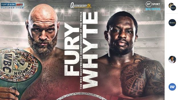 Tyson Fury akan mempertahankan gelar kelas berat WBC dan The Ring melawan Dillian Whyte di Stadion Wembley pada 23 April.