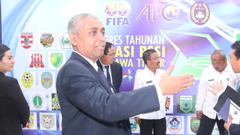 Ahmad Riyadh, Ketua Komite Wasit PSSI yang juga Ketua Asprov PSSI Jawa Timur dan Exco PSSI.