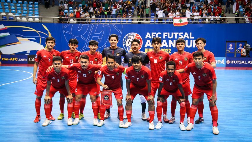 Skuad timnas futsal Indonesia pada Piala Asia Futsal 2022 di Kuwait, Oktober 2022.