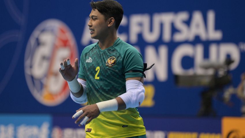 Muhammad Nizar saat membela timnas futsal Indonesia vs Jepang pada Piala Asia Futsal 2022 di Kuwait, Oktober 2022.