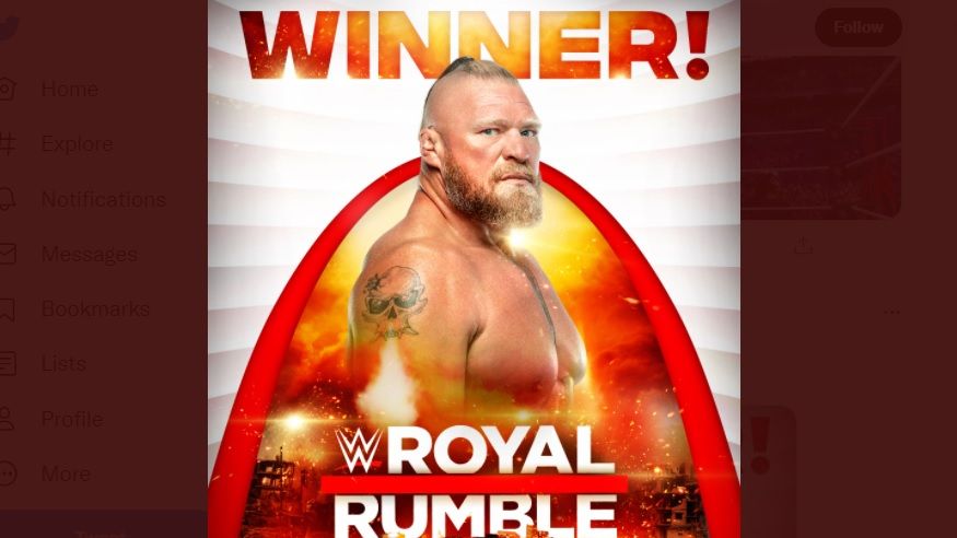 Brock Lesnar tampil sebagai pemenang duel Royal Rumble 2022 yang digelar di The Dome, St Louis, Missouri, Amerika Serikat pada Minggu (30/1/2022) pagi WIB.