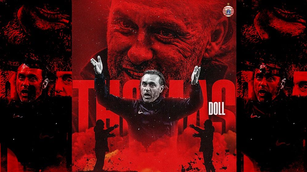 Poster perkenalan Thomas Doll sebagai pelatih Persija, 23 April 2022.