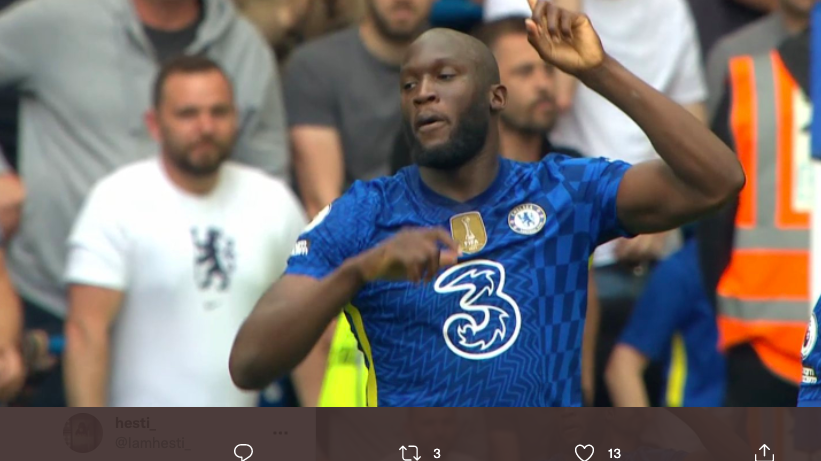 Romelu Lukaku pada laga Chelsea vs Wolves.