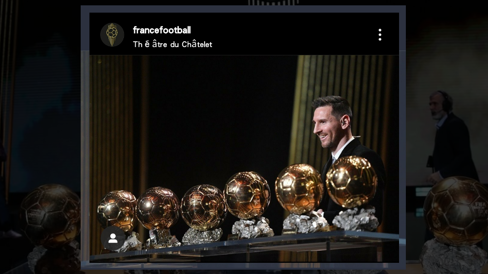 Ekspresi Lionel Messi saat menerima Ballon d'Or keenamnya, diunggah oleh akun Instagram France Football pada 3 Desember 2019
