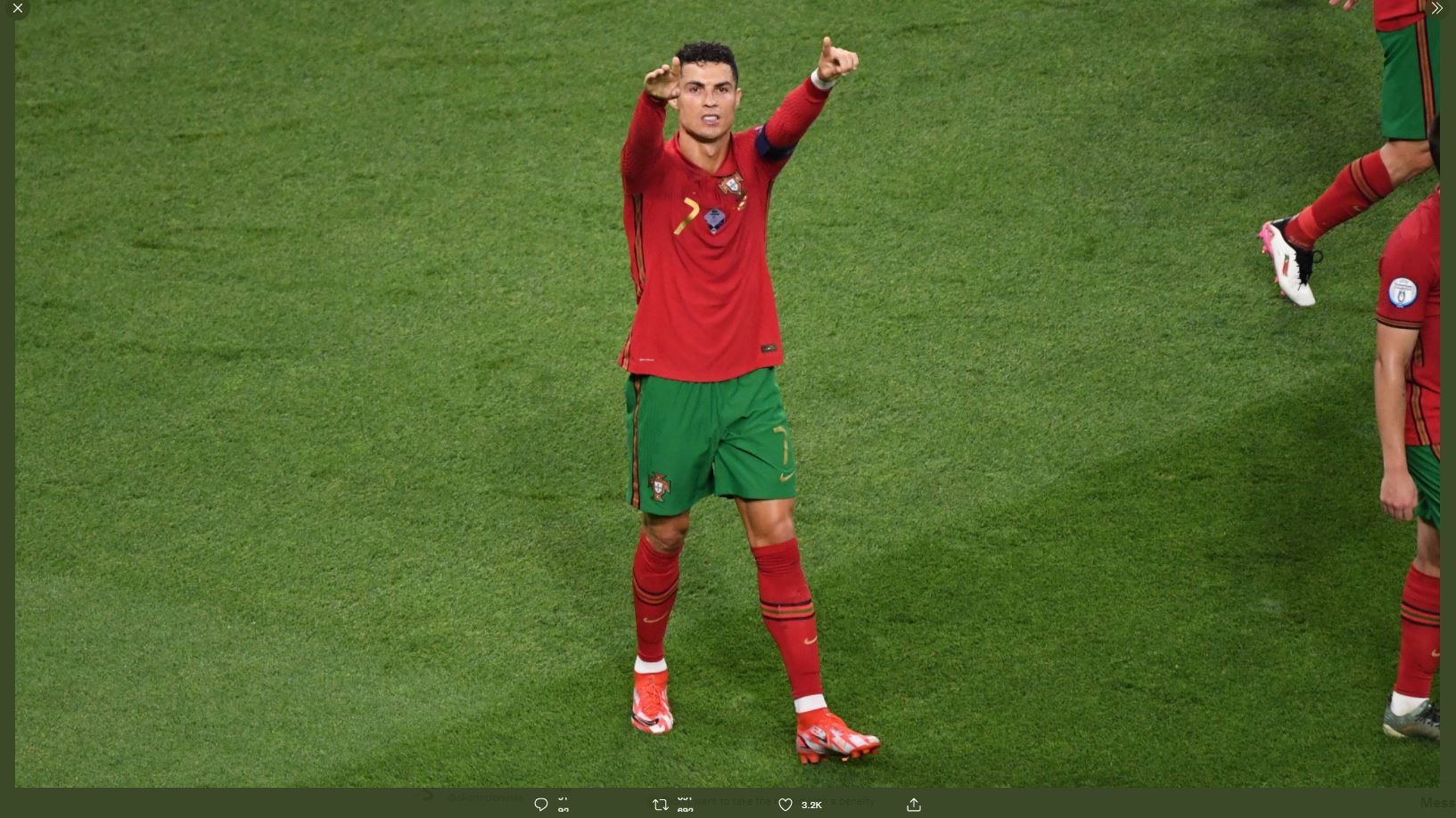 Cristiano Ronaldo saat tampil bersama timnas Portugal.