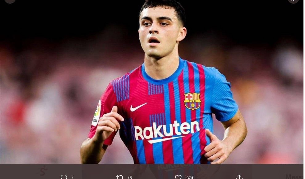 Bintang muda Barcelona, Pedri, pemain dengan nilai paling tinggi di Spanyol.