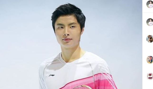 Pebulu tangkis Cina, Shi Yuqi, dalam sesi pemotretan jersey timnas bersama apparel Lining.