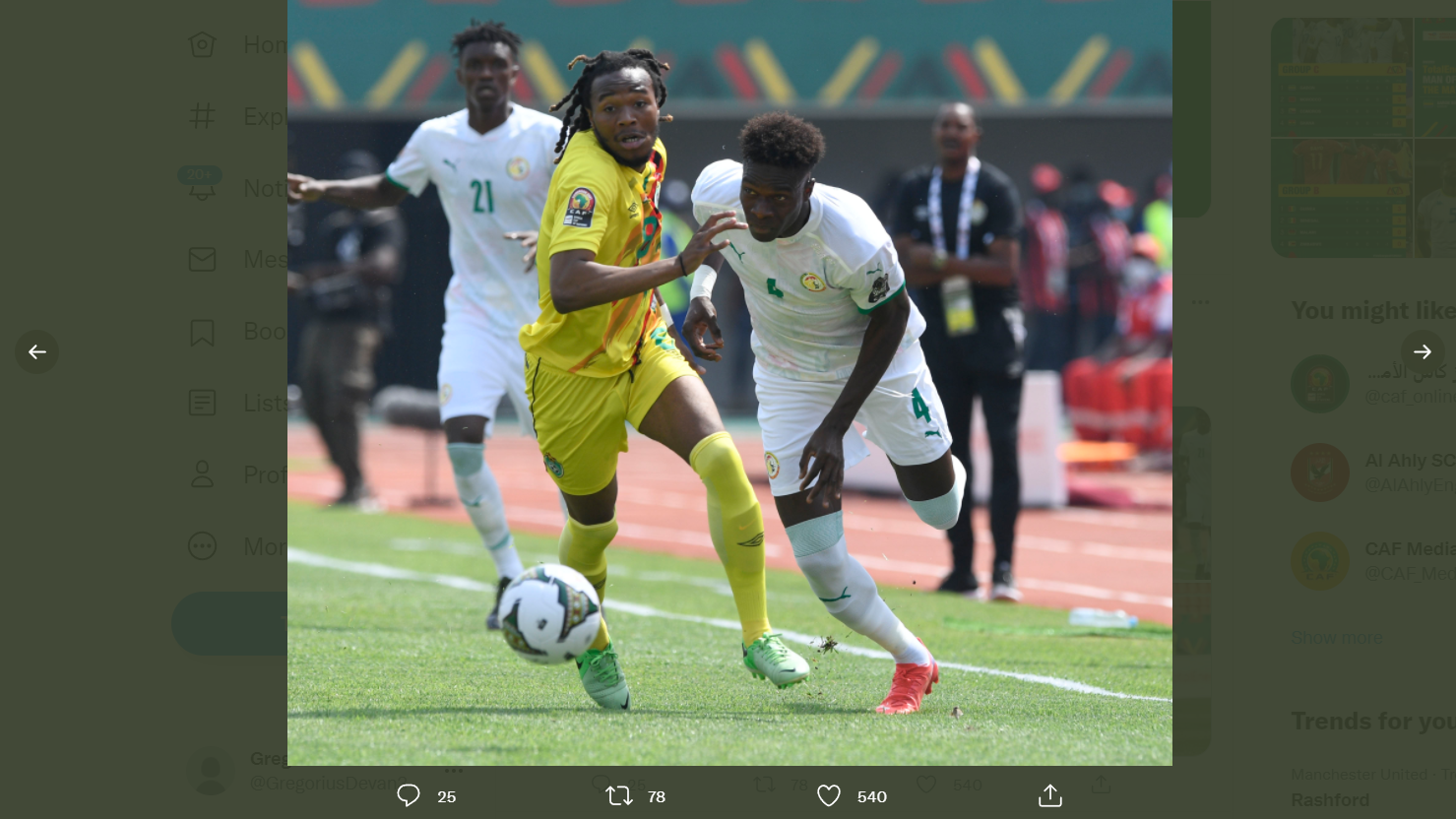 Laga Senegal kontra Zimbabwe pada matchday pertama Piala Afrika 2021.