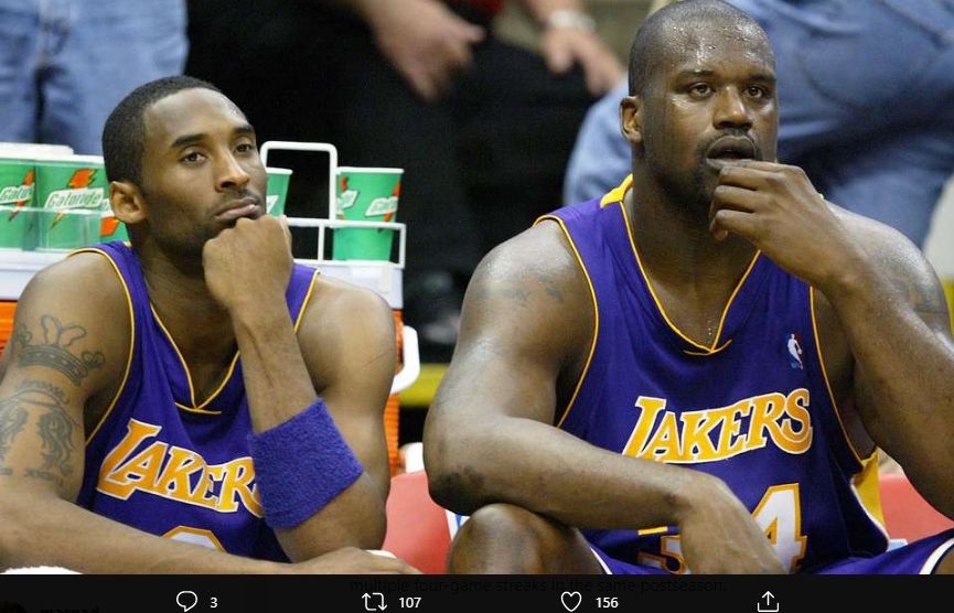 Dua legenda LA Lakers, Shaquille O'Neal (kanan) dan Kobe Bryant, telah dianggap sebagai salah satu duet terbaik sepanjang sejarah NBA.
