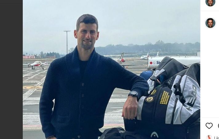 Unggahan Novak Djokovic dalam akun Instagram yang mengabarkan bahwa dirinya siap berangkat ke Australia pada Selasa (4/1/2022).