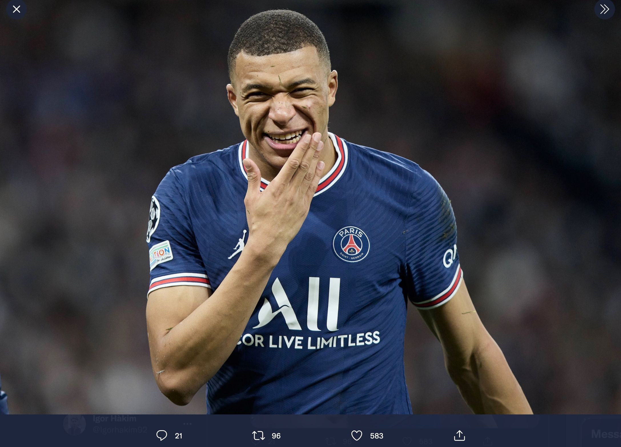 Penyerang Paris Saint-Germain (PSG), Kylian Mbappe.
