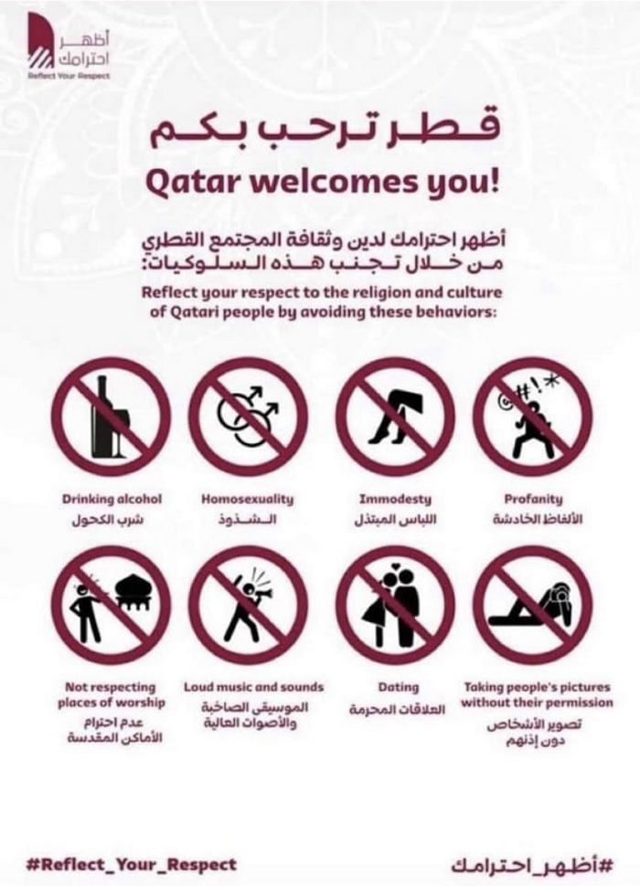 Inilah tangkapan layar poster yang dibagikan para warga Qatar di media sosial menjelang Piala Dunia 2022 Qatar.