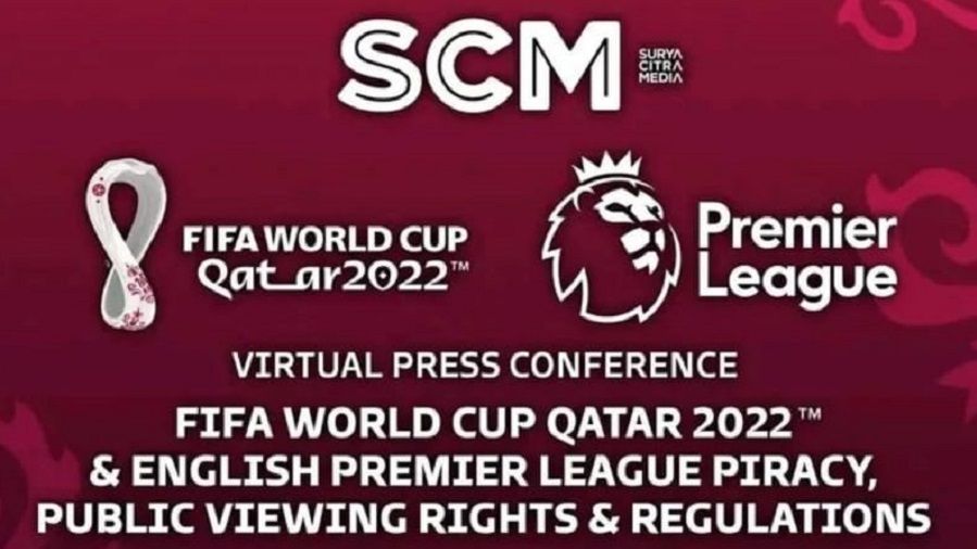 Surya Citra Media mensosialisasikan terkait hak siar Piala Dunia 2022 dan Liga Inggris, Kamis (23/6/2022).