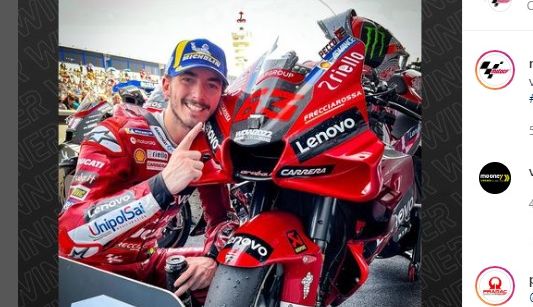 Francesco Bagnaia (Ducati Lenovo) keluar sebagai pemenang MotoGP Spanyol 2022, Minggu (1/5/2022).