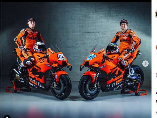 Dua rider KTM Tech3 di MotoGP 2022, yakni Remy Gardner (kanan) dan Raul Fernandez.