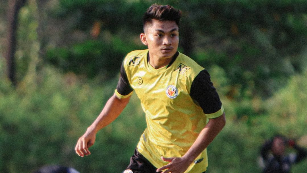 Muhammad Sanjaya pada latihan Semen Padang untuk persiapan menghadapi Liga 2 2022, Mei 2022.