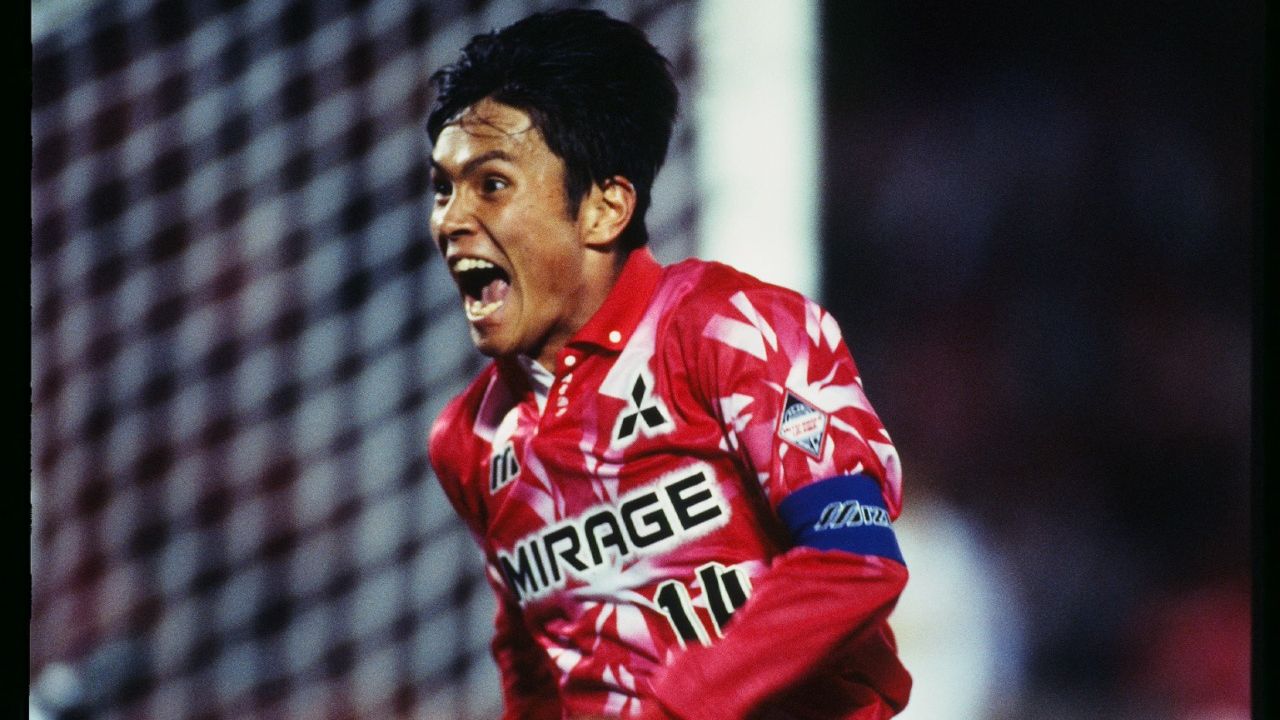 Top skor J.League tahun 1995, Masahiro Fukuda, saat membela Urawa Red Diamonds.