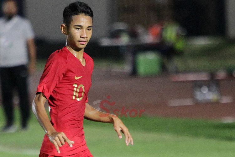 Marselino Ferdinand, salah satu gelandang andalan timnas Indonesia U-16 saat tampil pada Kualifikasi Piala Asia U-16 2020 pada 2019.