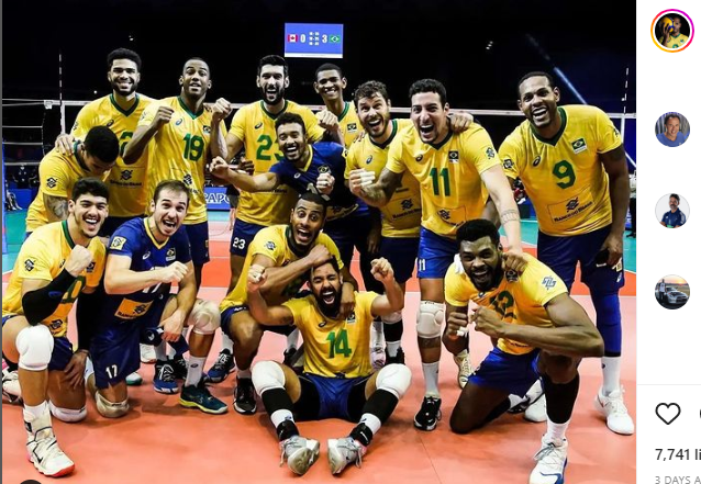 Potret timnas voli putra Brasil di VNL 2022.