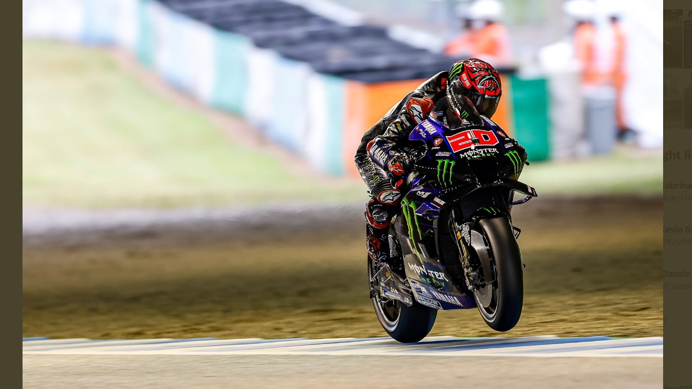Pembalap Monster Energy Yamaha, Fabio Quartararo, saat tampil dalam sesi latihan bebas pertama MotoGP Jepang 2022 yang digelar di Sirkuit Motegi pada Jumat (23/9/2022).