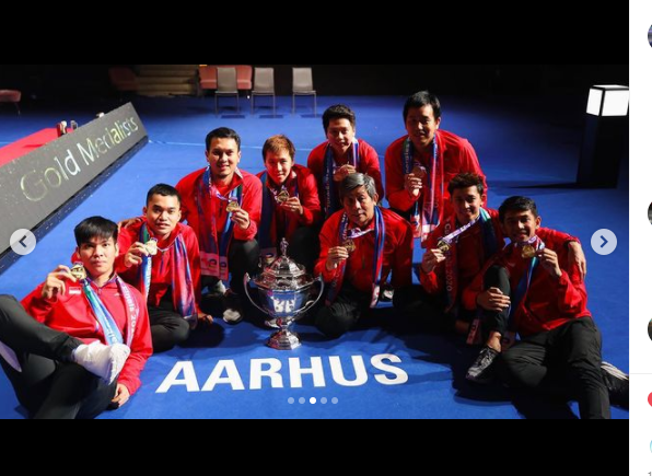 Tim ganda putra Indonesia yang bertanding di ajang Thomas Cup 2020.