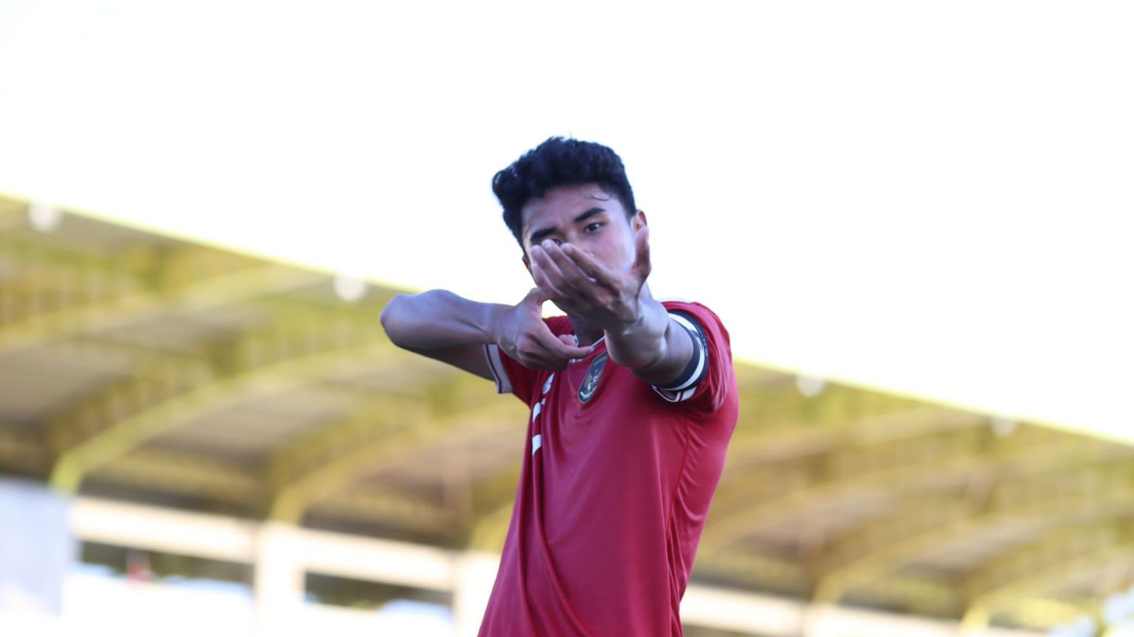 Kapten timnas U-20 Indonesia, Muhammad Ferarri, melakukan selebrasi seusai mencetak gol ke gawang Moldova U-20 pada laga uji coba yang berlangsung di Antalya, Turki, November 2022.