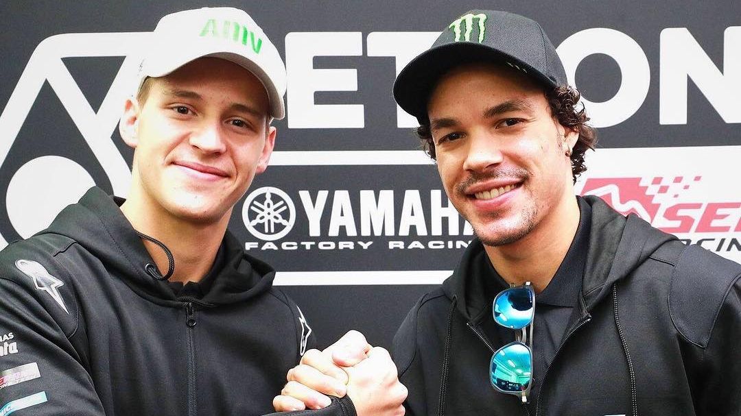 Fabio Quartararo (kiri) direkrut Petronas Yamaha SRT  untuk mengarungi kompetisi MotoGP 2019 bersama Franco Morbidelli (kanan).