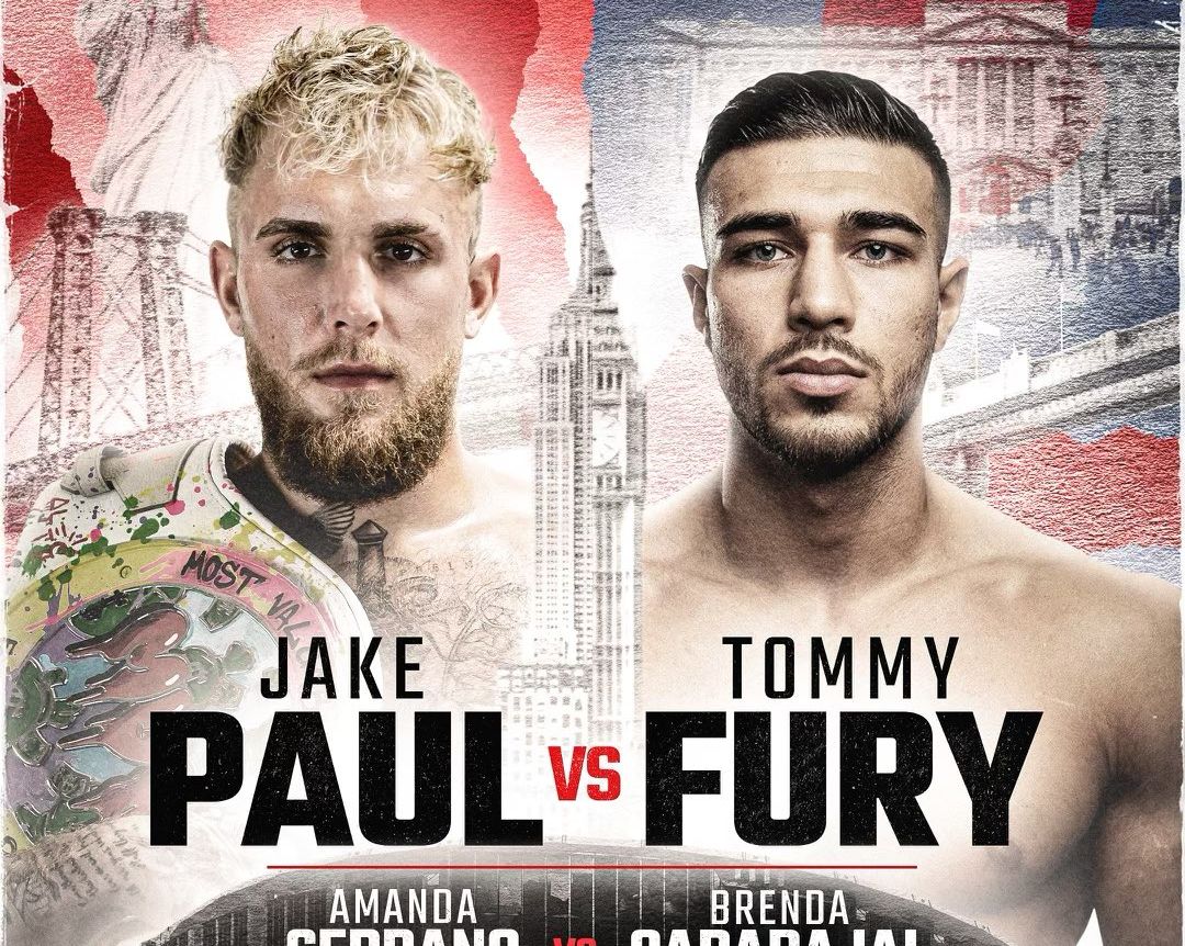 Poster duel tinju antara Jake Paul vs Tommy Fury yang rencananya akan digelar di Madison Square Garden, New York, Sabtu (6/8/2022).