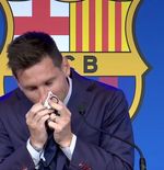 VIDEO: Lionel Messi Tak Kuasa Menahan Air Mata Saat Berpisah dengan Barcelona