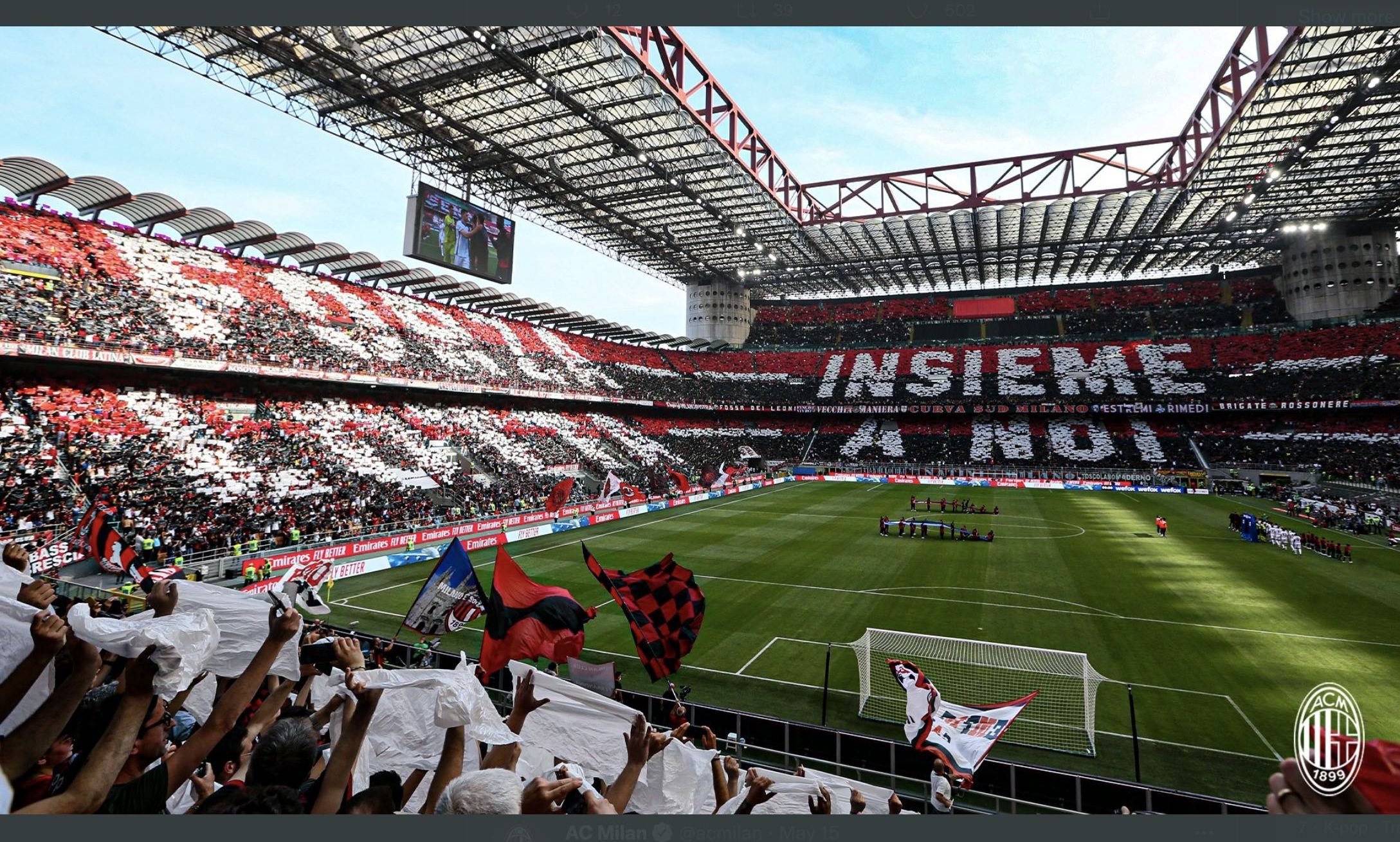 Stadio San Siro dipenuhi suporter AC Milan.