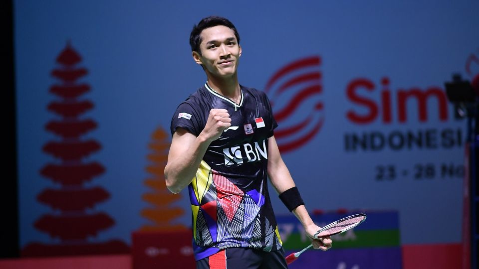 Jonatan Christie jadi satu-satunya wakil tuan rumah dari sektor tunggal yang sukses menembus babak perempat final Indonesia Open 2021.