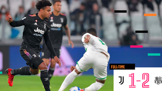 Juventus kalah 1-2 dari Sassuolo pada pekan kesepuluh Liga Italia musim 2021-2022. 