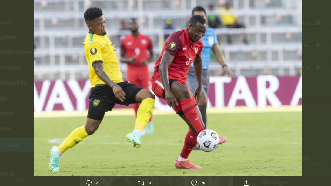 Laga Guadeloupe vs Jamaika di Piala Emas CONCACAF 2021.