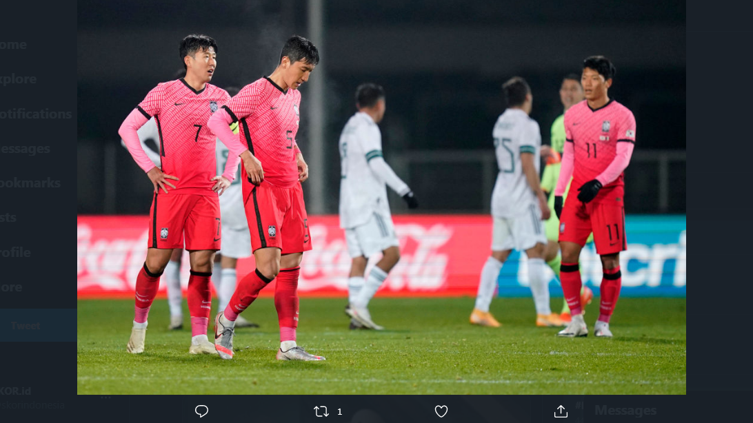 Para pemain Korea Selatan tampak sedih usai tersingkir dari Olimpiade Tokyo 2020.