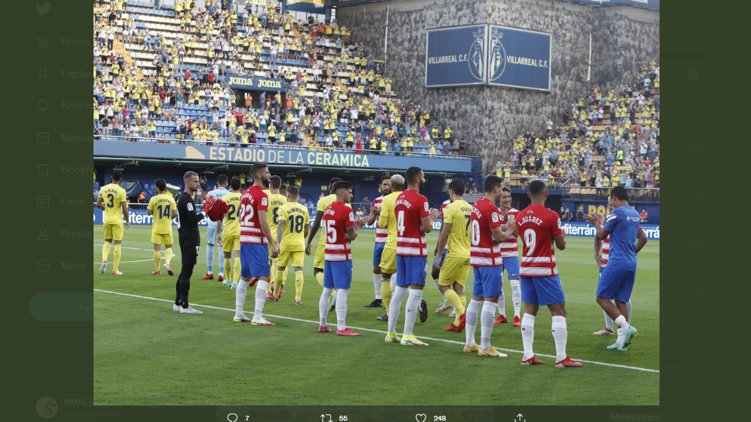 Guard of Honor yang dilakukan Granada untuk juara Liga Europa, Villarreal.