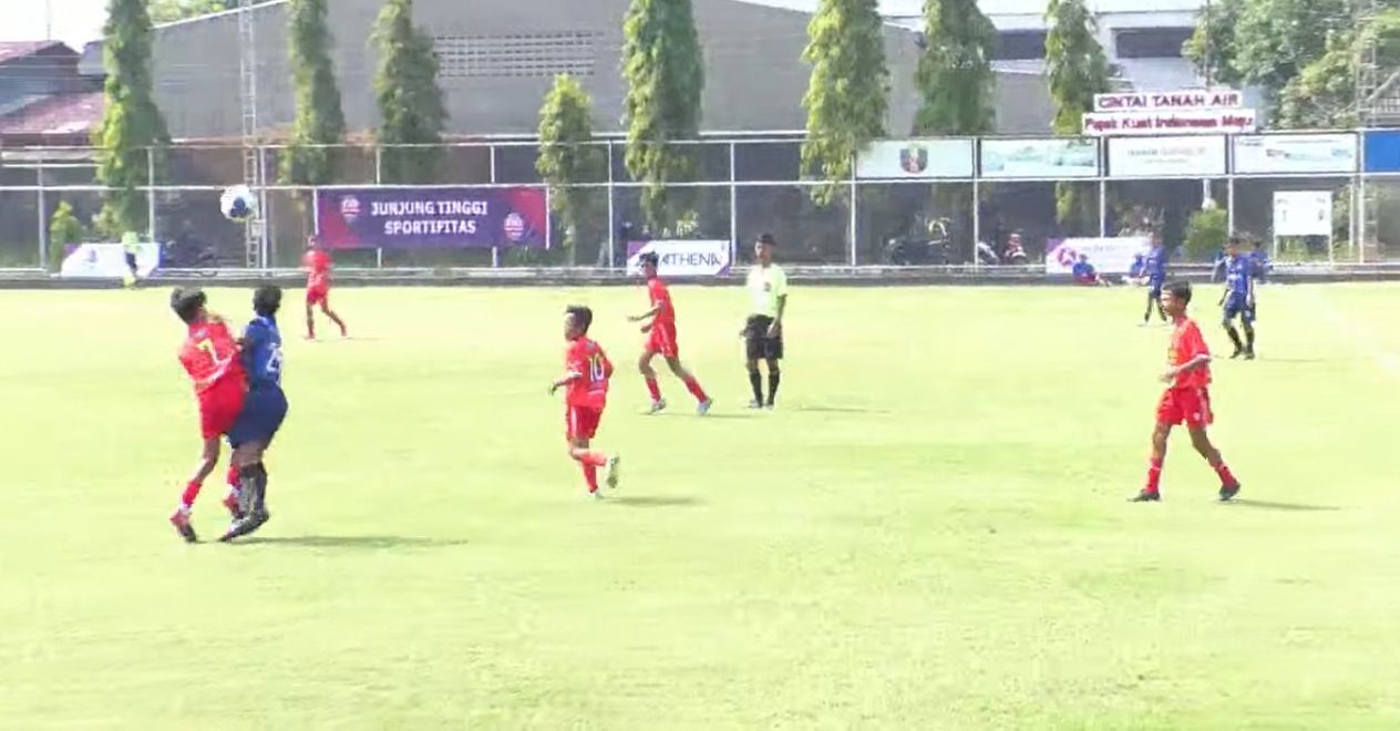 Pertandingan PFA Sukoharjo melawan Karangmalang FC, pada laga perdana Liga TopSkor U-13 2022.