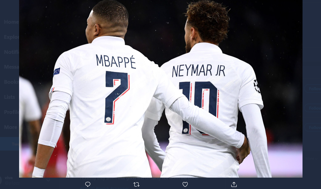 Ujung tombak Paris Saint-Germain, Kylian Mbappe dan Neymar.
