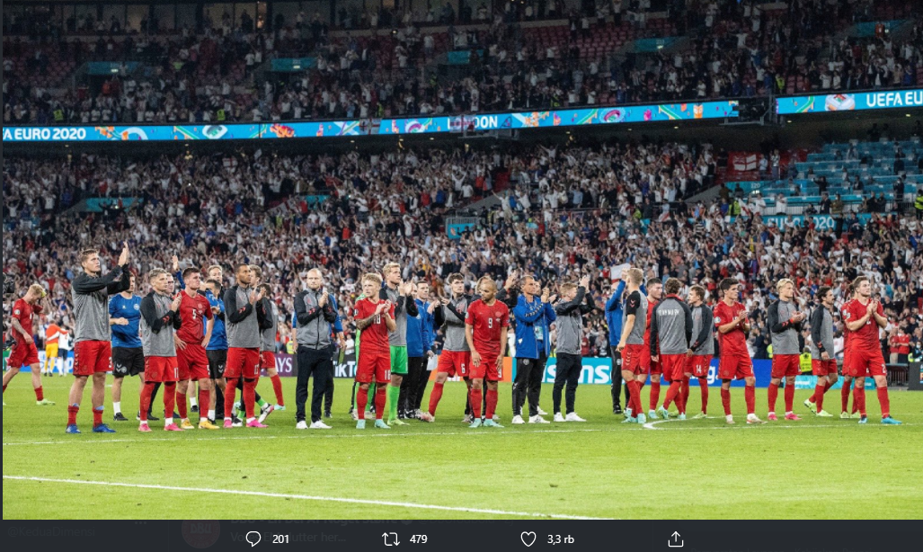 Skuad Denmark berterima kasih kepada para suporter yang telah mendukung selama gelaran Euro 2020.