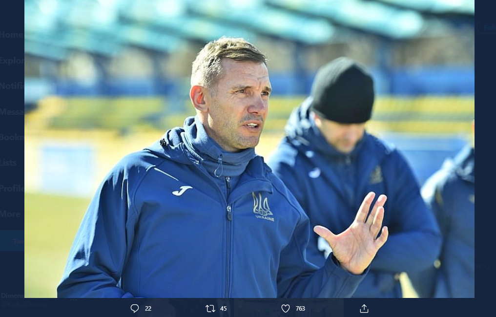 Andriy Shevchenko, saat masih melatih timnas Ukraina.