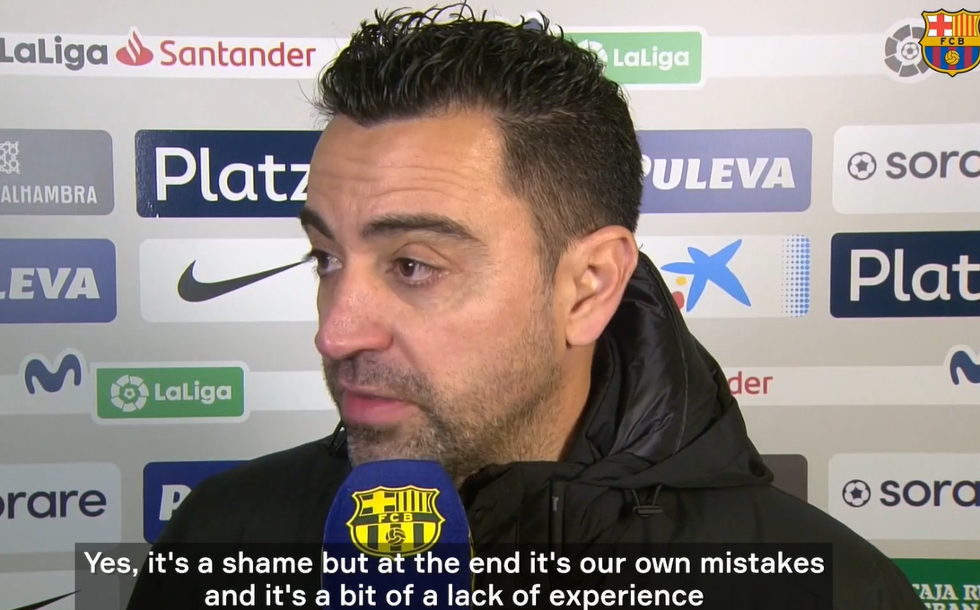 Pelatih Barcelona, Xavi Hernandez saat mengomentari tentang laga melawan Granada.