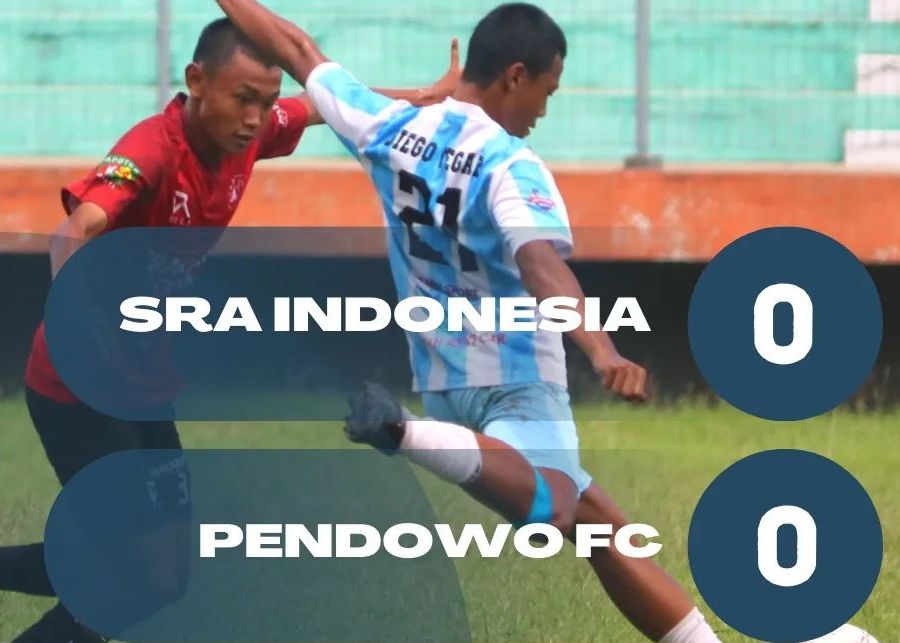 Laga lanjutan Liga TopSkor U-15 Madiun antara SRA Indonesia vs Pandowo FC berakhir dengan skor kaca mata.