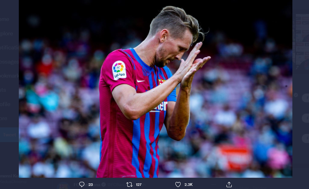 Luuk de Jong mencetak satu gol saat Barcelona menang 3-0 atas Levante, Minggu (26/9/2021).