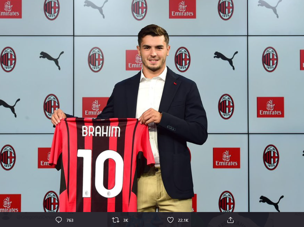 Brahim Diaz resmi kenakan nomor 10 di AC Milan.