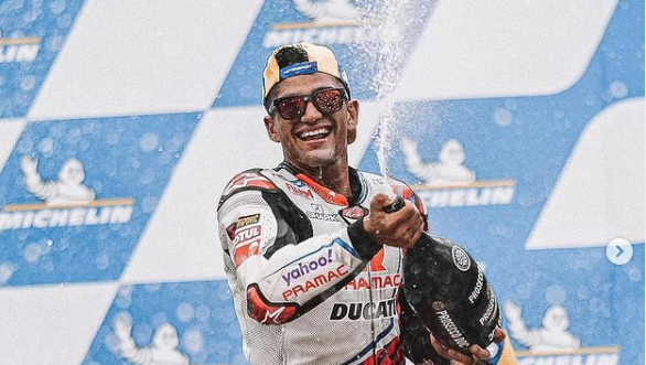 Jorge Martin (Pramac Racing) meluapkan kegembiraan usai memenangi MotoGP Styria, Minggu (8/8/2021).