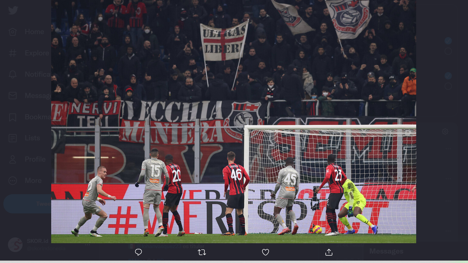 Proses terjadinya gol Leo Ostigard untuk Genoa ke gawang AC Milan di Coppa Italia.